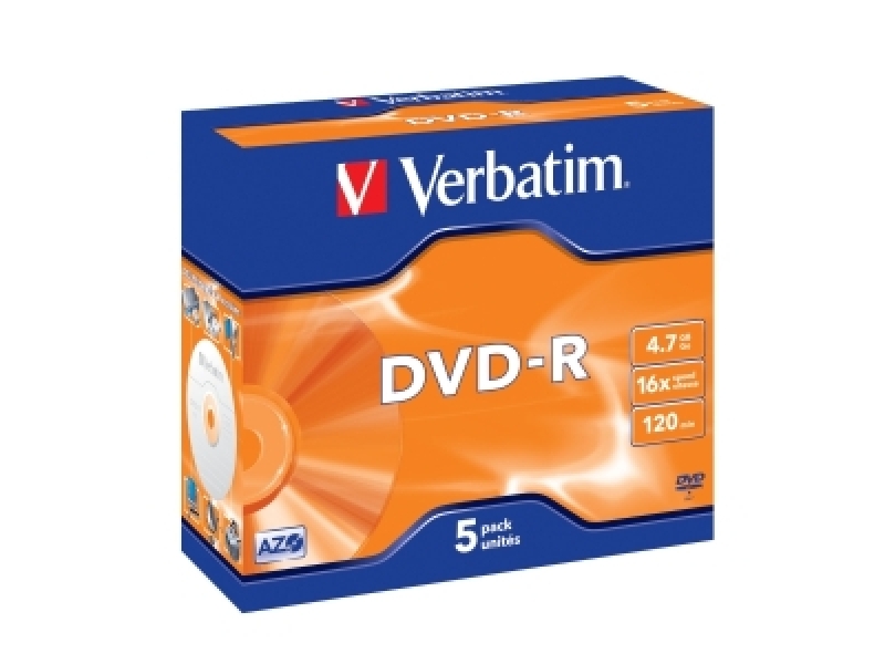 VERBATIM DVD-R 4,7GB 16x jewel box (bal=5ks) 43519
