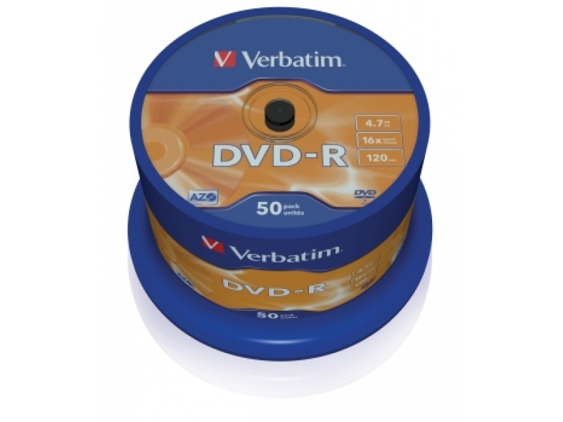 VERBATIM DVD-R 4,7GB 16x cake box (bal=50ks) 43548