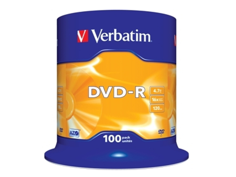 VERBATIM DVD-R 4,7GB 16x cake box (bal=100ks) 43549
