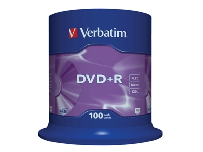 VERBATIM DVD+R 4,7GB 16x cake box (bal=100ks) 43551