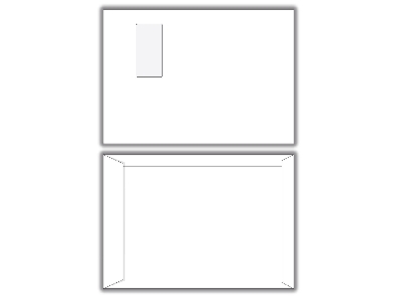 Obálka C4 s odtrhávacou páskou a okienkom biela (bal=500ks)