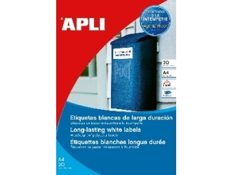 APLI Etikety PES laser vodeodolné, biele 64,6x33,8mm (bal=20hár)