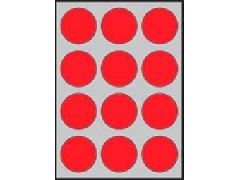 APLI Etikety kruhové neon. červené 60mm (bal=20ks)
