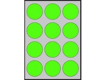 Apli Etikety kruhové neon. zelené 60mm (bal=20hár)