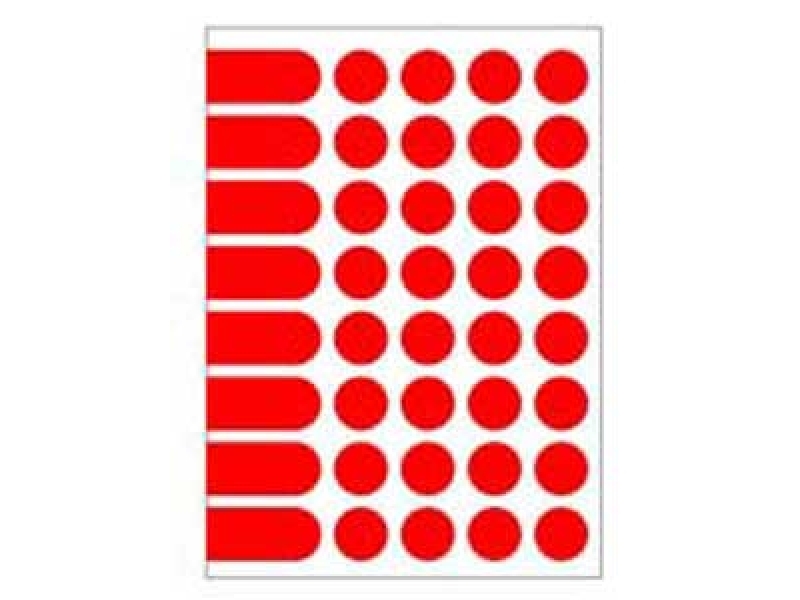 AGIPA Etikety kruhové 24mm/A5,červené (bal=10hár)