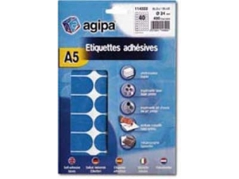 AGIPA Etikety na A5 24mm modré (bal=10hár)