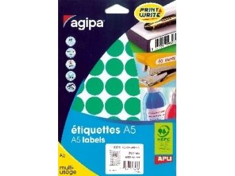 AGIPA Etikety na A5 24mm zelené (bal=10hár)