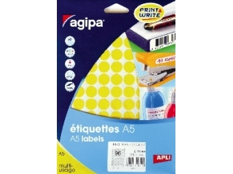 AGIPA Etikety na A5 15mm žlté (bal=10hár)