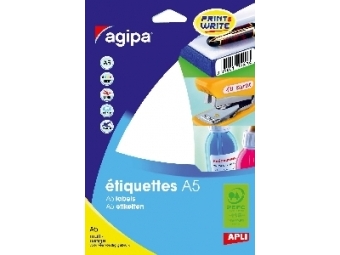 AGIPA Etikety kruhové A5 15mm biele (bal=16hár)