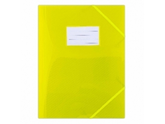 DONAU Obal plastový polotransparentný s okienkom žltý