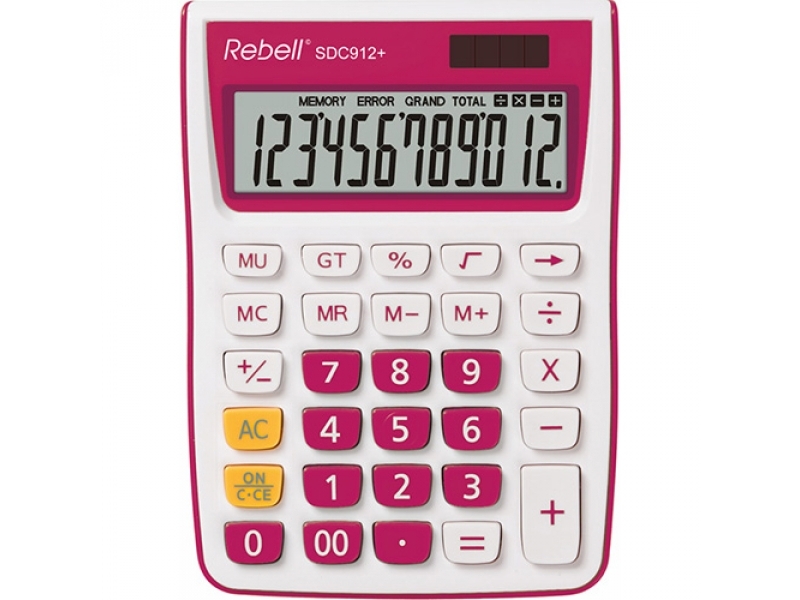 Rebell SDC 912+ stolná kalkulačka ružová