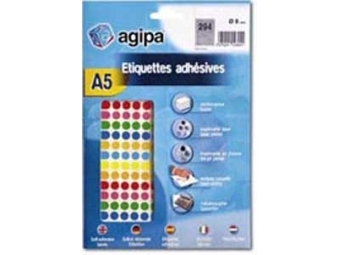 AGIPA Etikety na A5 8mm mix farieb (bal=6ks)