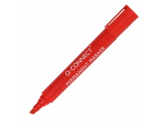 Q-Connect Permanentný popisovač 3-5mm,zrezaný hrot,červený
