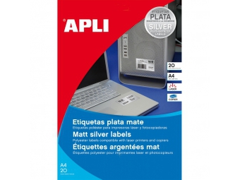 APLI Etikety laser strieborné 63,5x29,6mm (bal=20hár)