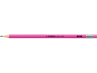 Stabilo SWANO ceruzka grafitová s gumou 4907/2,5HB fluo ružová (bal=12ks)