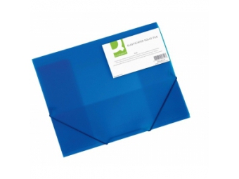 Q-Connect Plast.obal na dokumenty A4 trojchl. s gumičkou,transparent.modrý