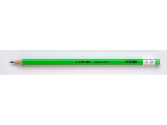 Stabilo SWANO ceruzka grafitová s gumou 4907/2,5HB fluo zelená (bal=12ks)