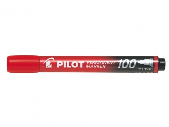 Pilot 100 Permanentný popisovač 1,0mm červený