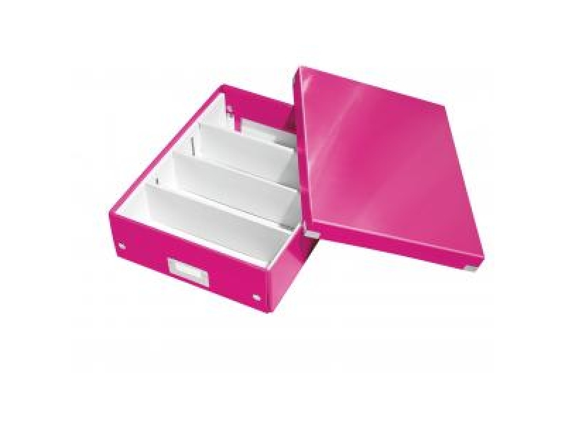 Leitz Škatuľa organizačná Click&Store so sklápacím vekom metal.ružová