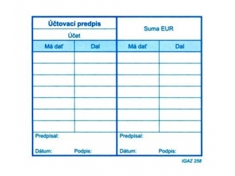 Tlačivo Čašnícka účtovací predpis 10,5x10cm (bal=100listov)