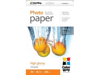 Fotopapier ColorWay Vysoko lesklý 200g/m2,20ks,A4