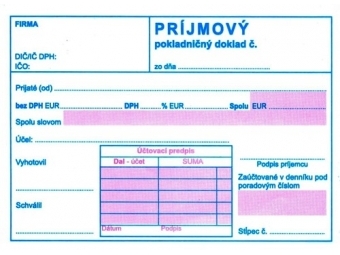 Tlačivo Príjmový pokladničný doklad A6 s DPH dvojfarebný (100l)