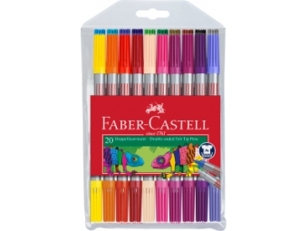Faber-Castell popisovače Fibre-Tip obojstranné, sada 20ks