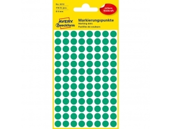 Avery Etikety kruhové zelené 8mm (bal=4hár)
