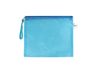 JUNIOR Sieťovaná obálka so zipsom PVC/A5, modrá