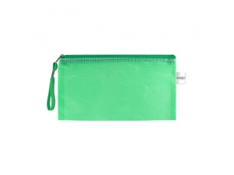 JUNIOR Sieťovaná obálka so zipsom PVC/DL, zelená
