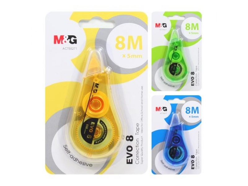 M&G Korektor páska EVO8 /5 mm x 8 m/ mix farieb