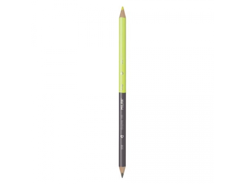 MILAN Ceruzka obojstranná, trojhranná čierno-žltá (fluo)
