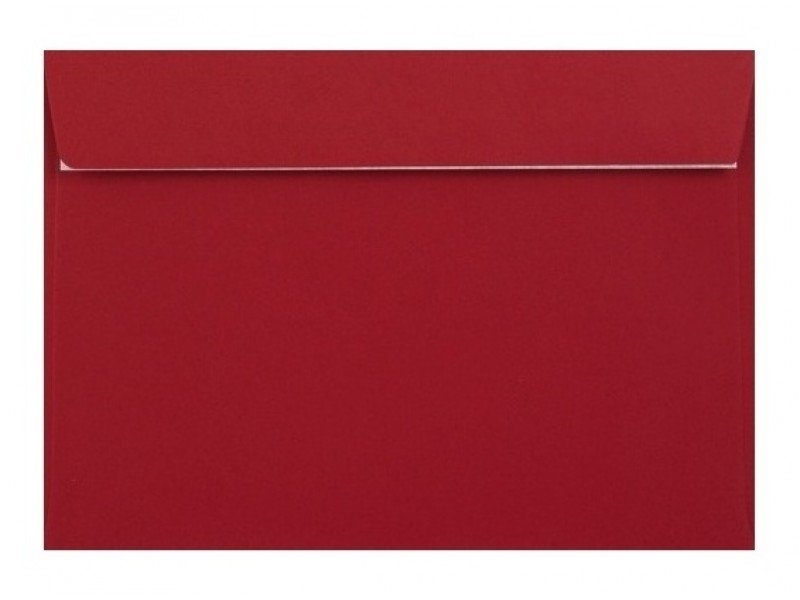 Obálka farebná C6 120g,114x162mm s pásikom,červená (bal=5ks)