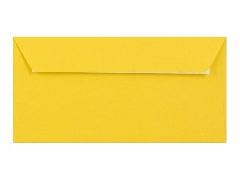Obálka farebná DL 120g,110x220mm s pásikom,žltá (bal=5ks)