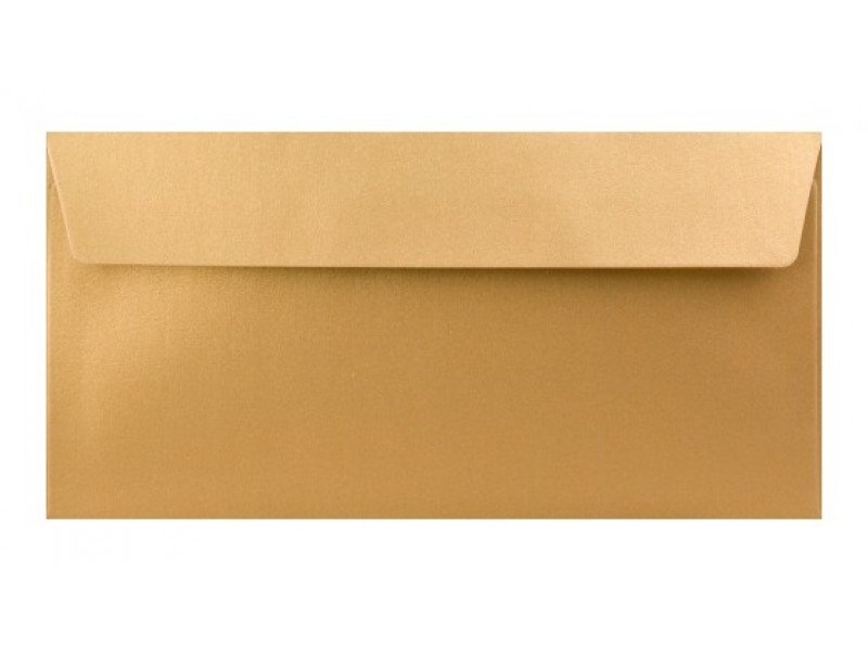 Obálka farebná DL 120g,110x220mm s pásikom,perleť.zlatá (bal=5ks)