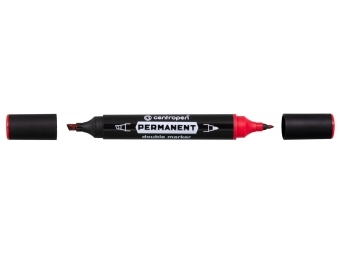 Centropen 1666 PERMANENT DOUBLE 1mm a 1-4mm, červený