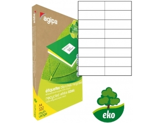 Agipa Etikety univerzálne recyklované 105x37mm A4 (bal=100hár)