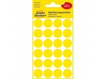 Avery Etikety kruhové 18mm žlté (bal=4hár)