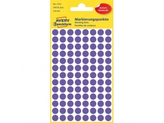 Avery Etikety kruhové 8mm fialové (bal=4hár)