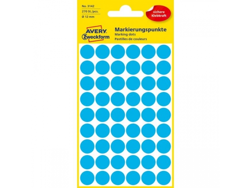 Avery Etikety kruhové 12mm,modré (bal=5hár)