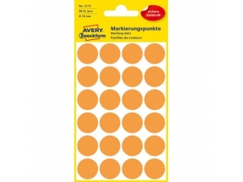 Avery Etikety kruhové 18mm neónovo oranžové (bal=4hár)