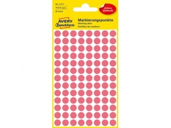 Avery Etikety kruhové 8mm neónovo červené (bal=4hár)