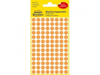 Avery Etikety kruhové 8mm neónovo oranžové (bal=4hár)