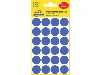 Avery Etikety kruhové 18mm odnímateľné modré (bal=4hár)