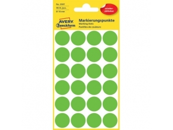 Avery Etikety kruhové 18mm odnímateľné zelené (bal=4hár)