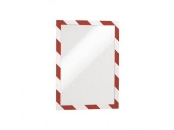 Durable Samolepiaci Duraframe Security A4, červeno-biely (bal=2ks)