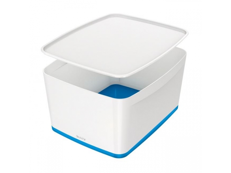 Leitz Box úložný s vekom MyBox, veľkosť L biela/modrá