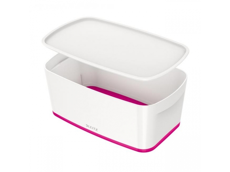 Leitz Box úložný s vekom MyBox, veľkosť S biela/ružová
