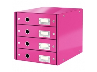 Leitz Zásuvkový box Click - Store 4 zásuvky ružový