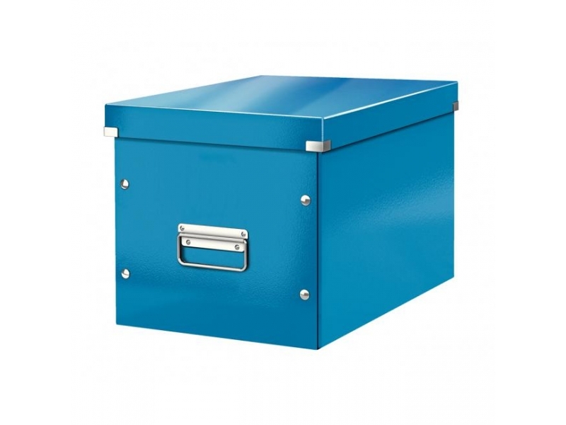 Leitz Škatuľa štvorcová Click & Store A4 metalická modrá